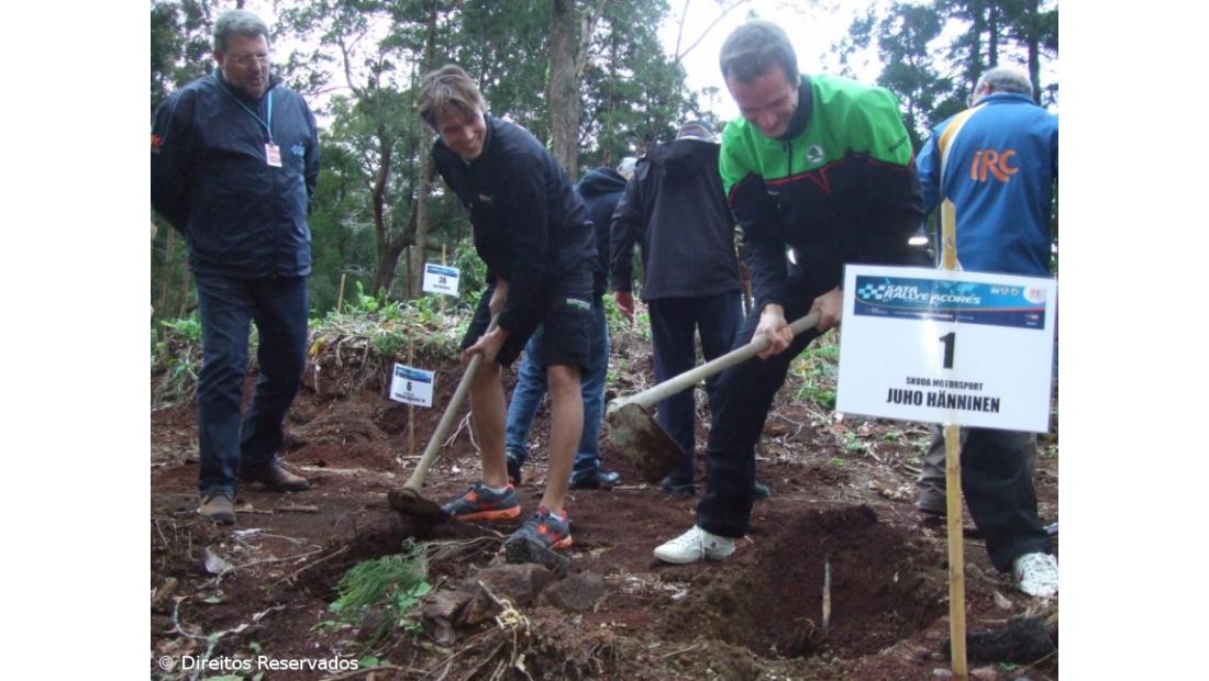 Pilotos do 'SATA' plantam árvores endémica no Pinhal da Paz