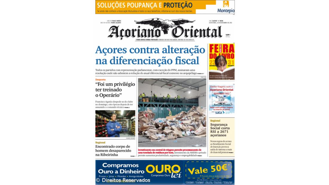 Açores contra alteração na diferenciação fiscal