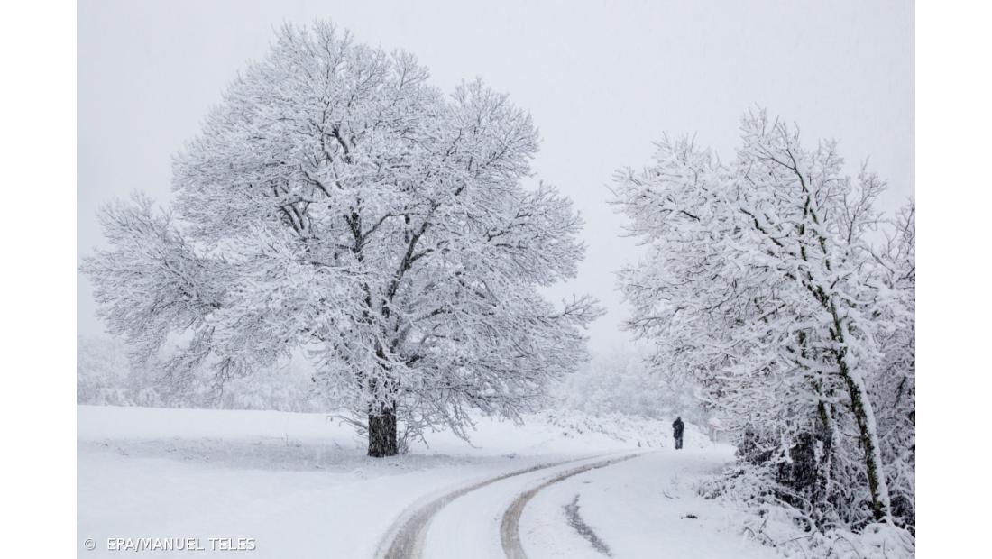 Primeira neve do ano com constrangimentos no trânsito em Bragança