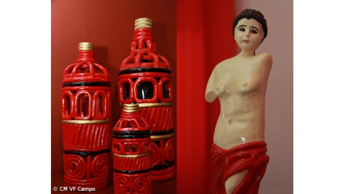 Exposição de esculturas em barro em Vila Franca