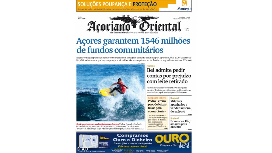 Açores garantem 1546 milhões de fundos comunitários