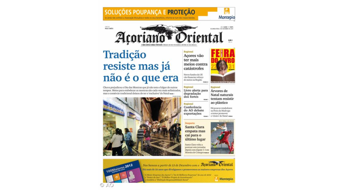 "Tradição resiste mas já não é o que era" é a manchete do Açoriano Oriental sobre o Dia das Montras