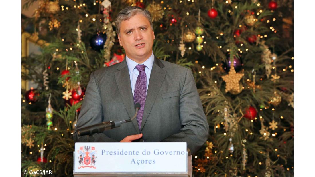 Presidente do Governo dos Açores promete mais combate ao desemprego na mensagem de Natal