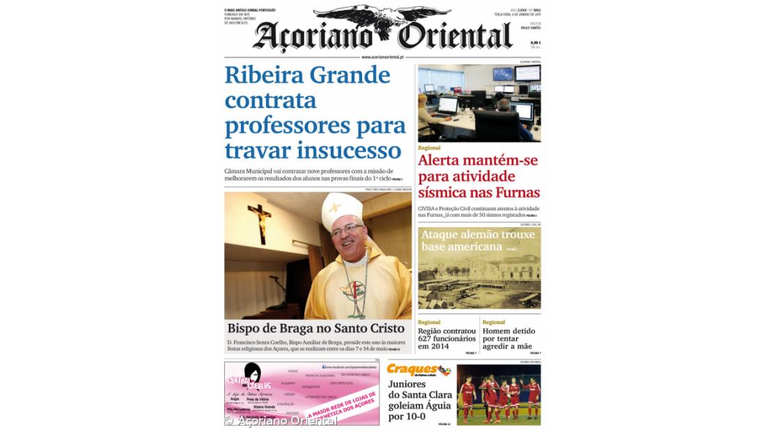 "Ribeira Grande contrata professores para travar insucesso" é a manchete do Açoriano Oriental