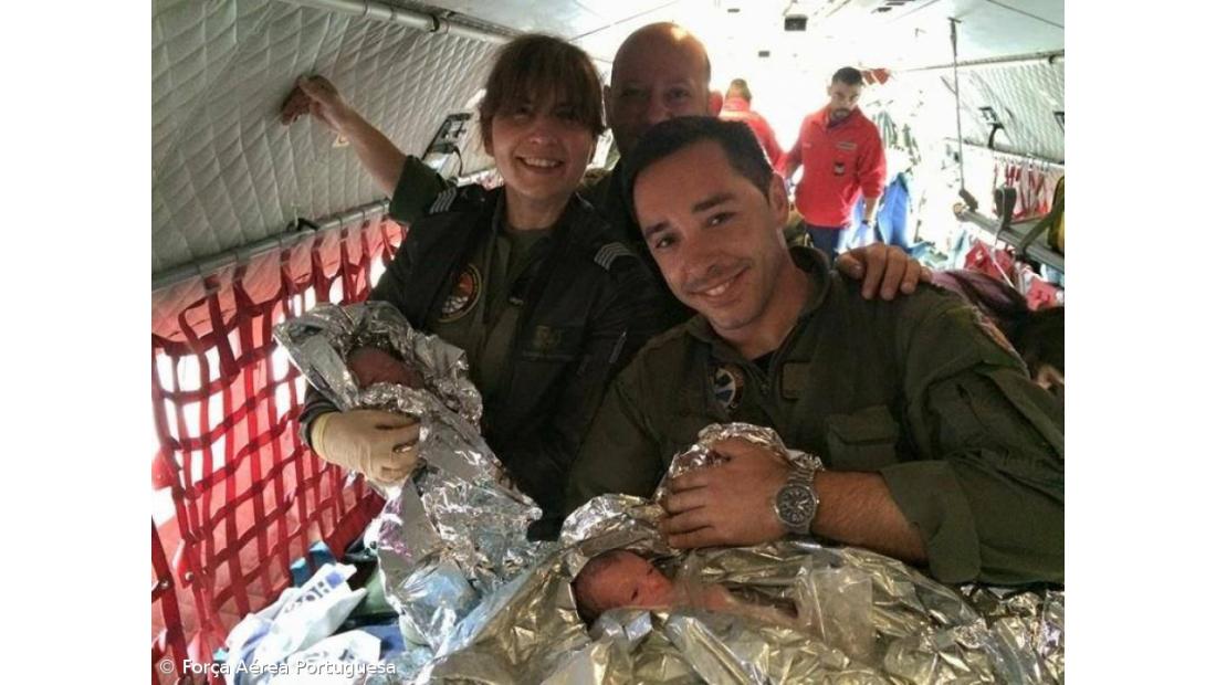 Gémeas nascem nos Açores a bordo de aeronave da Força Aérea Portuguesa