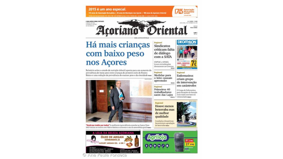 Há mais crianças com baixo peso nos Açores