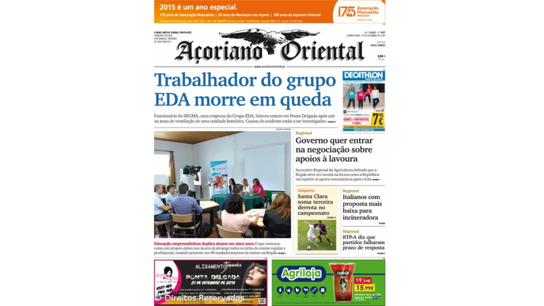 Trabalhador do grupo EDA morre em queda