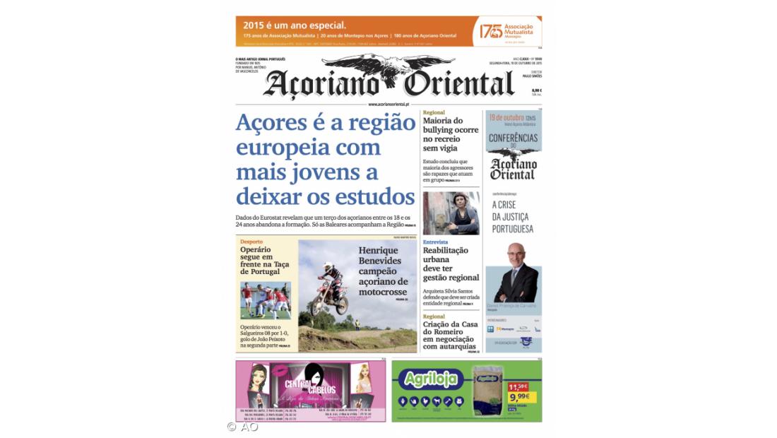 Açores é a região europeia com mais jovens a deixar os estudos