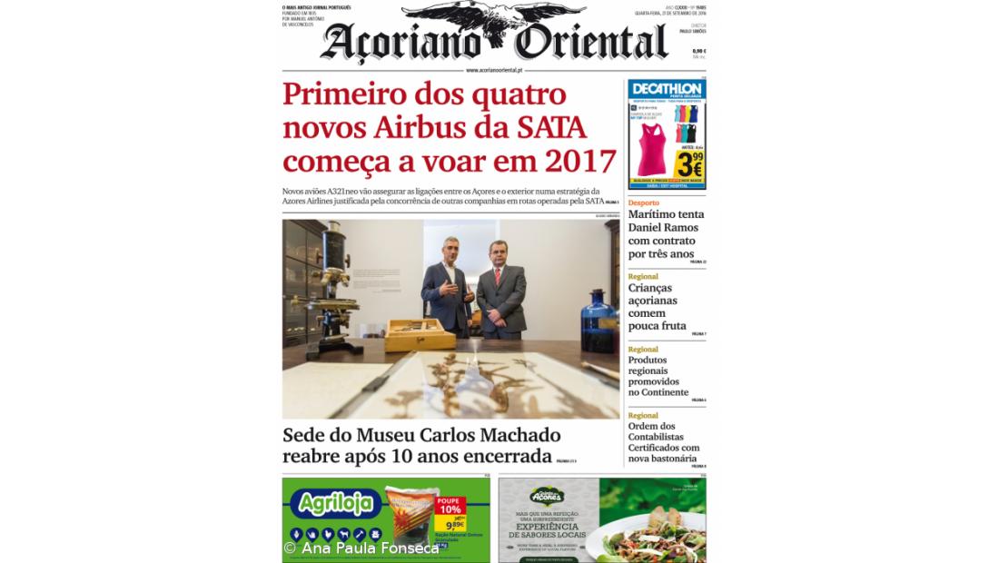 Primeiro dos quatro novos Airbus da SATA começa a voar em 2017