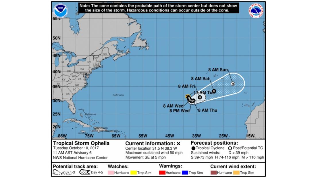 Proteção Civil alerta que tempestade tropical Ophelia deverá afetar os Açores