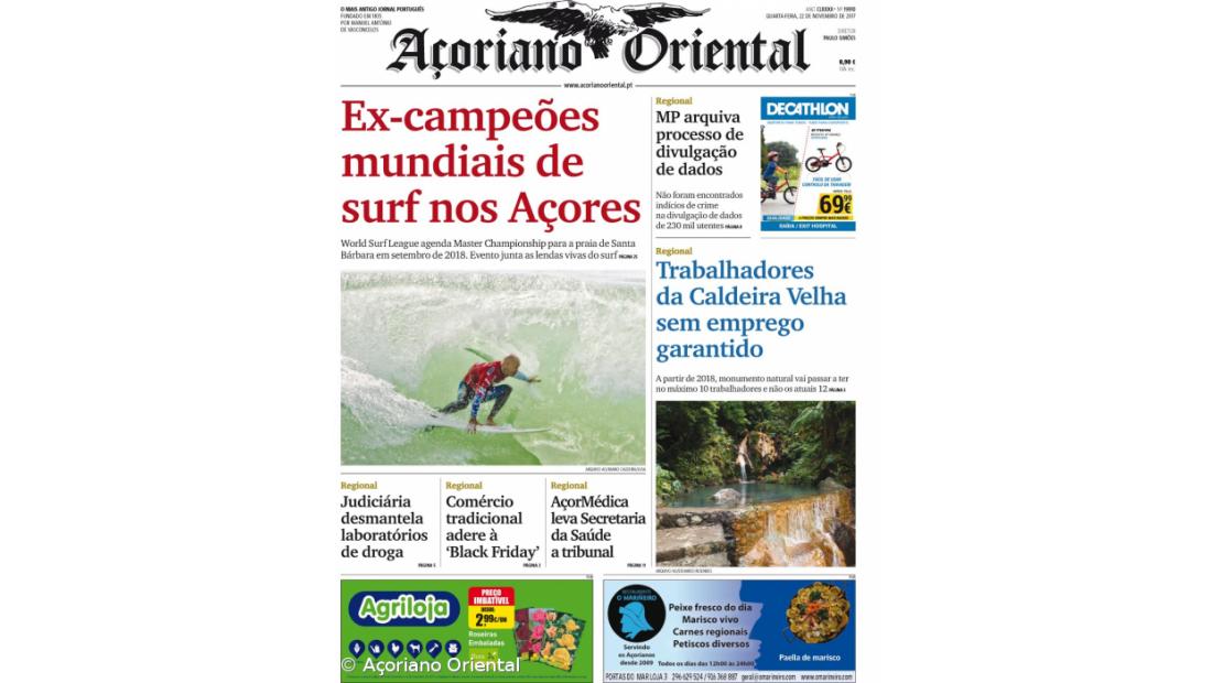Ex-campeões mundiais de surf nos Açores