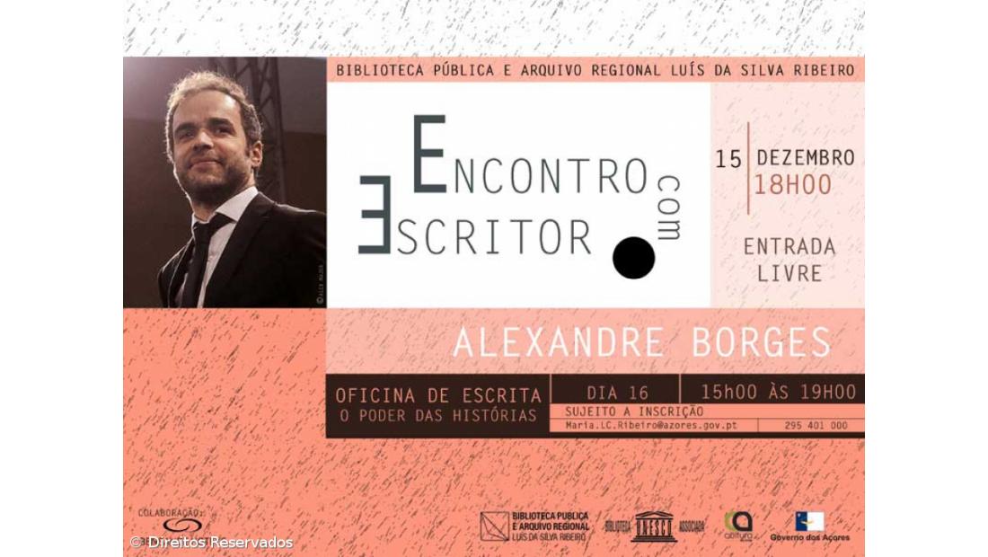 Alexandre Borges em encontro na Biblioteca Luís da Silva Ribeiro