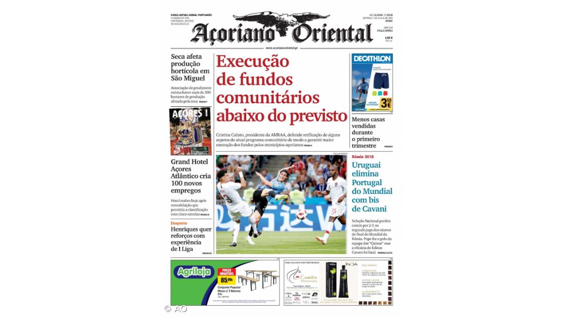 "Execução de fundos comunitários abaixo do previsto"