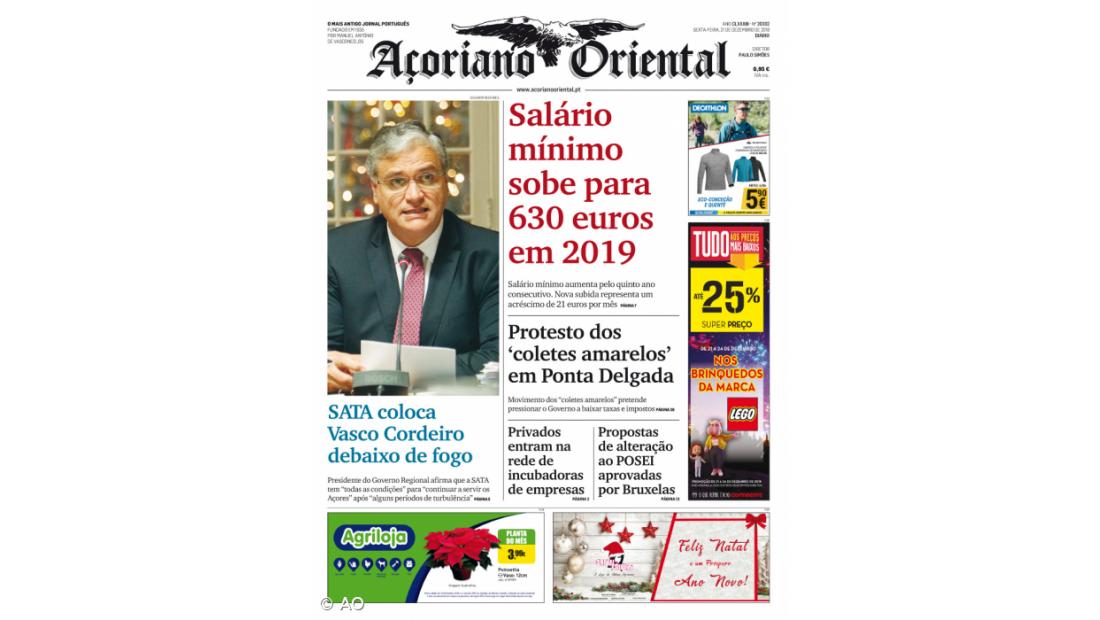 Salário mínimo sobe para 630 euros em 2019