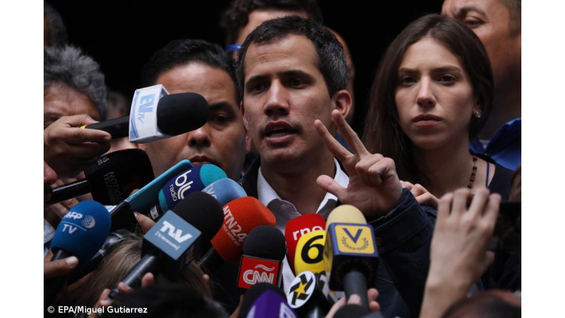 Guaidó pede ajuda no Fórum Económico Mundial para a oposição a Maduro