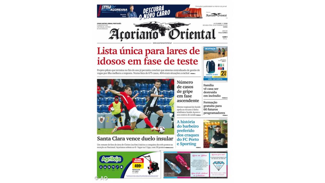 Lista única para lares de idosos em fase de teste