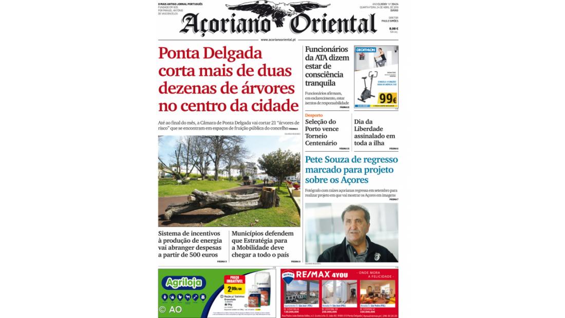"Ponta Delgada corta mais de duas dezenas de árvores no centro da cidade" 