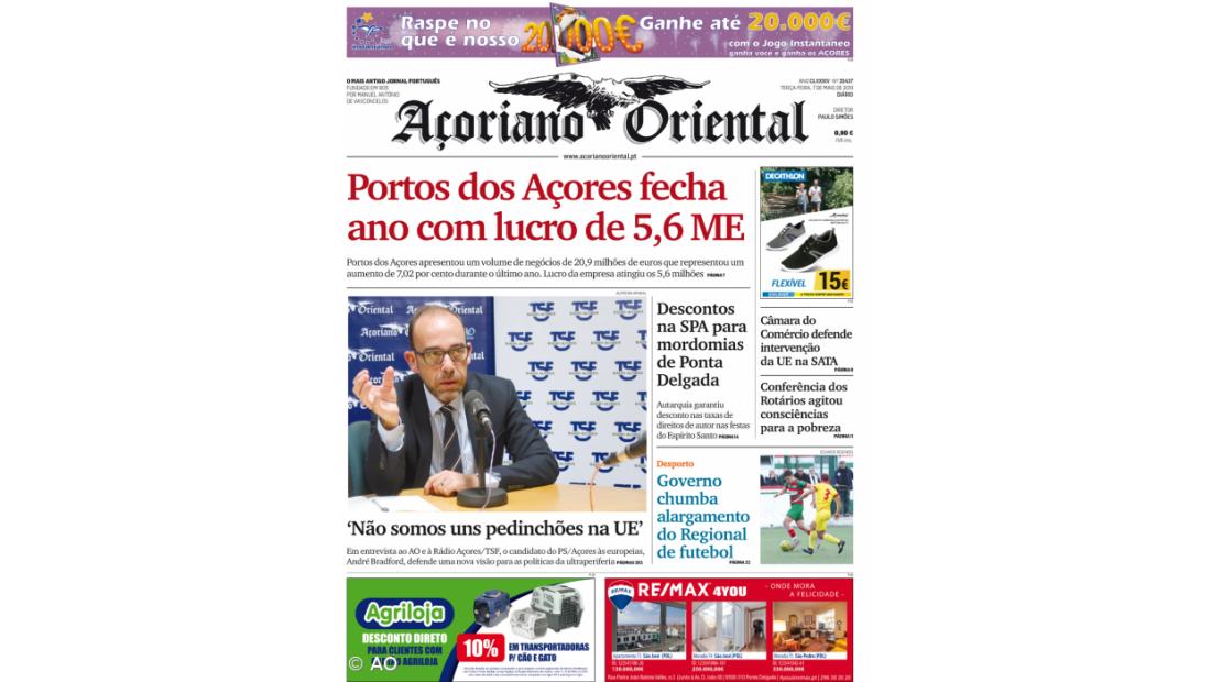 Portos dos Açores fecha ano com lucro de 5,6 ME
