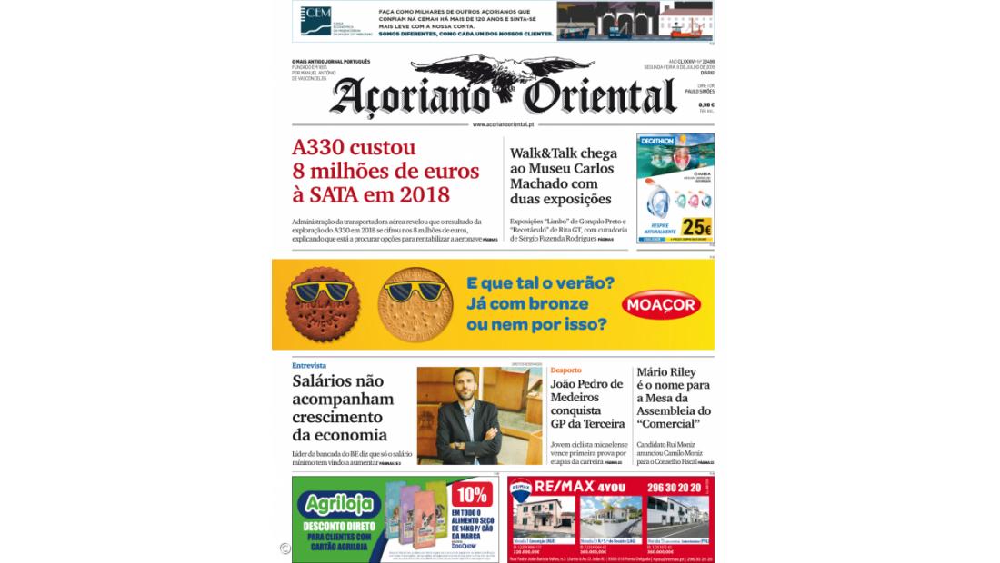 "A330 custou 8 milhões de euros à SATA em 2018"