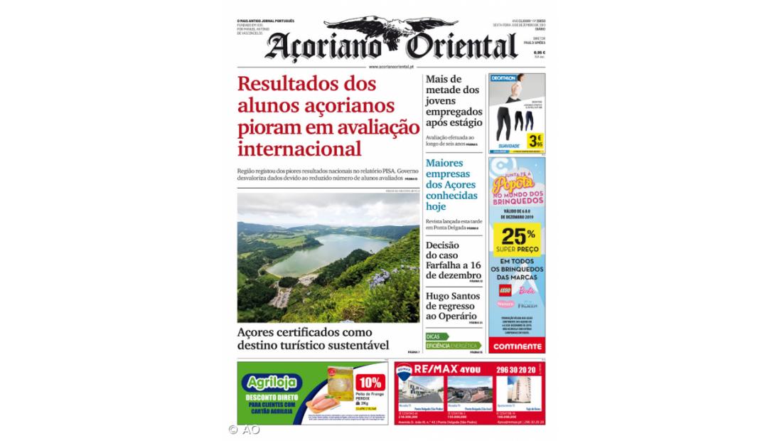 Resultados dos alunos açorianos  pioram em avaliação internacional