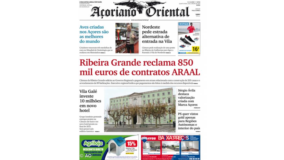 Ribeira Grande reclama 850 mil euros de contratos ARAAL