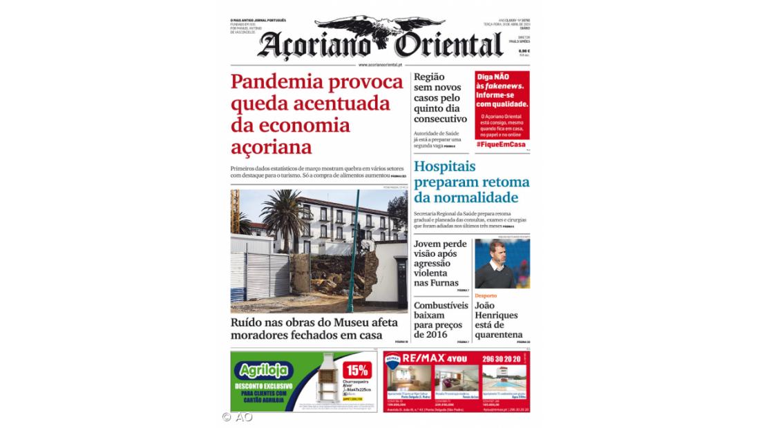 Pandemia provoca queda acentuada da economia açoriana.