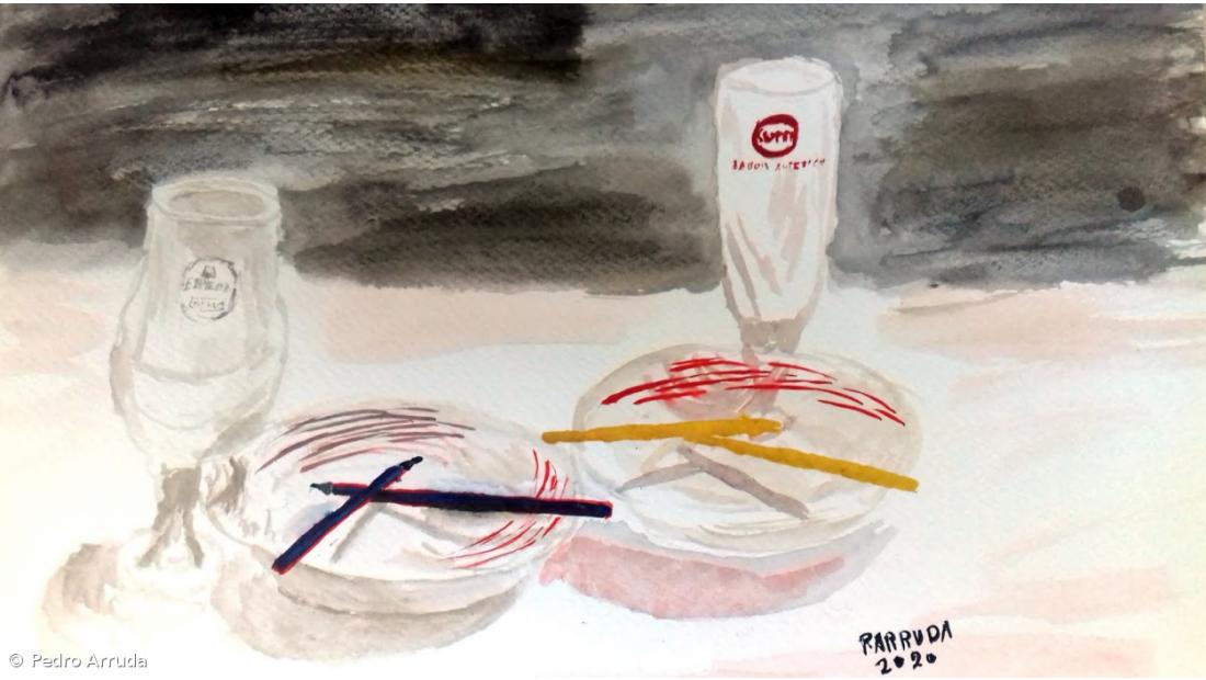 Lápis de cor para o jantar