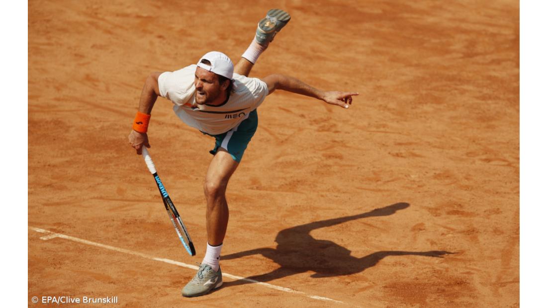 Tenista português João Sousa na final do 'challenger' de Helsínquia