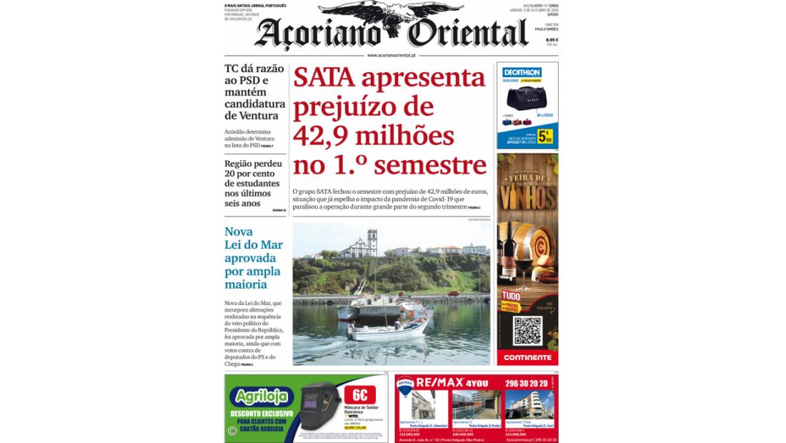 "SATA apresenta prejuízo de 42,9 milhões no 1.º semestre"