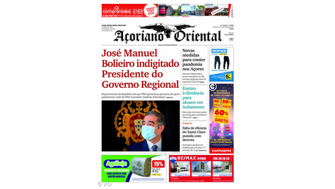 José Manuel Bolieiro indigitado Presidente do Governo Regional