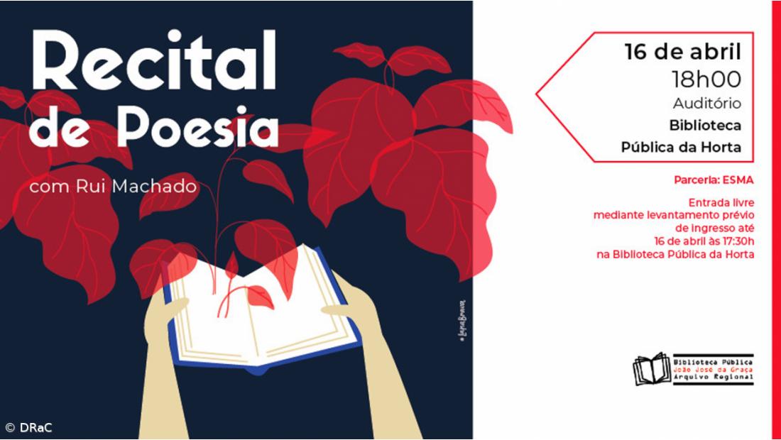 Biblioteca da Horta acolhe recital de poesia com Rui Machado