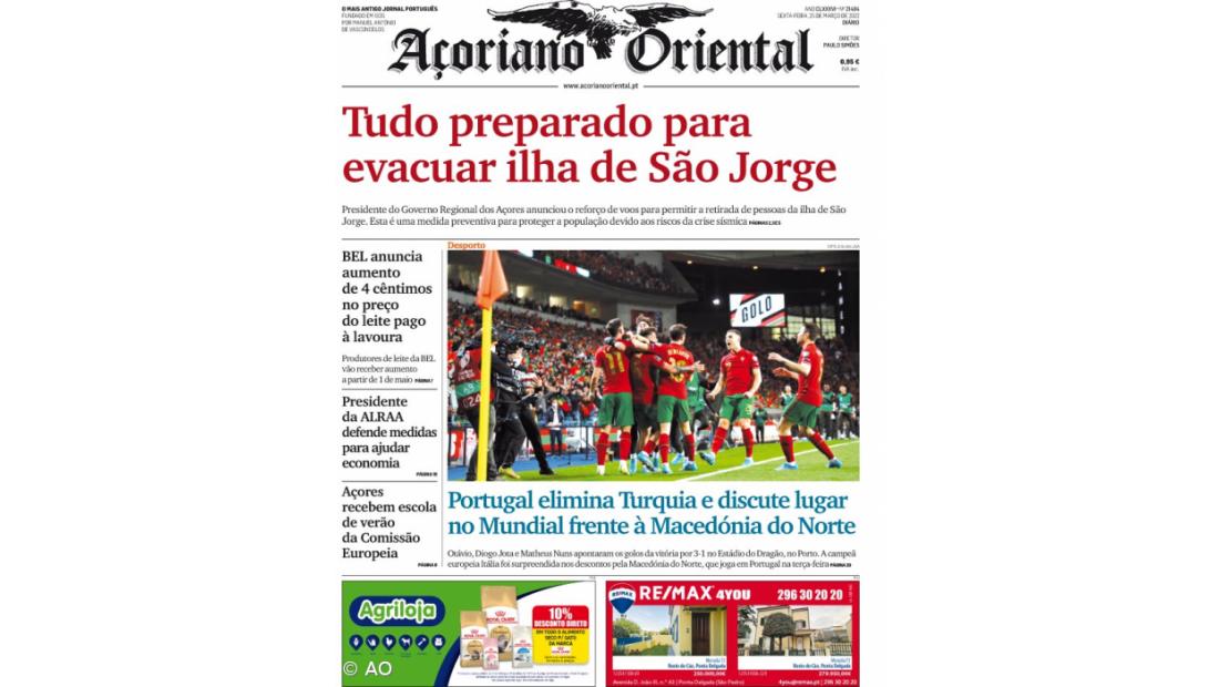 Tudo preparado para evacuar ilha de São Jorge