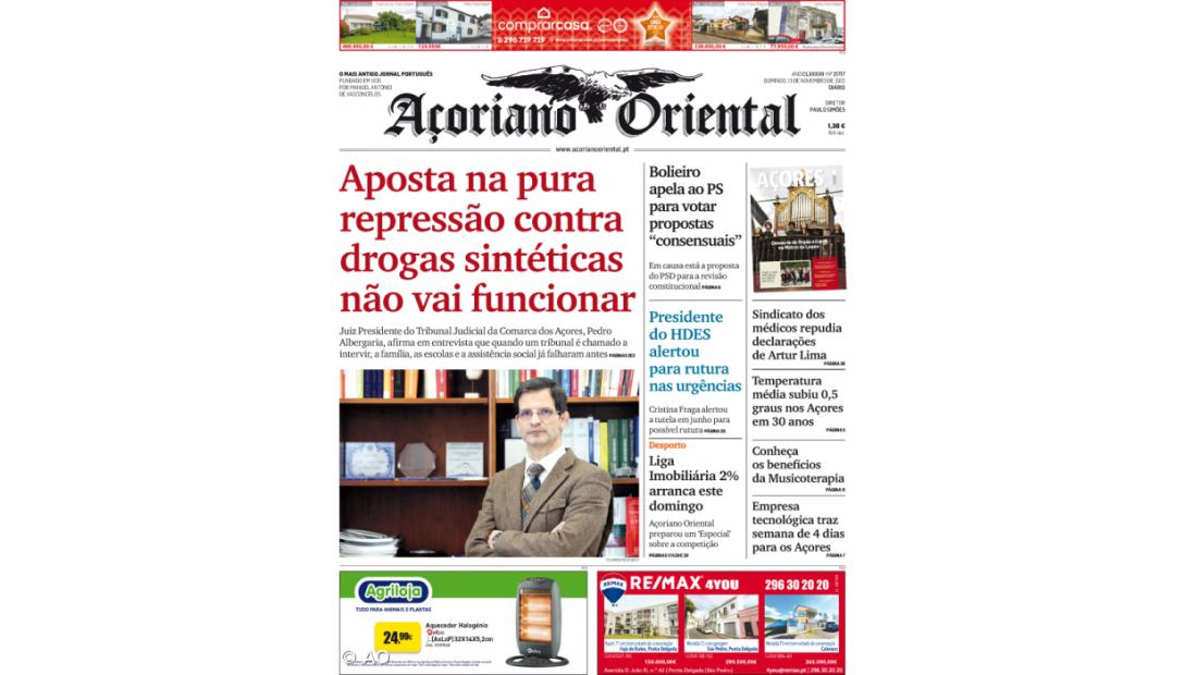 "Aposta na pura repressão contra drogas sintéticas não vai funcionar" é a manchete do Açoriano Oriental