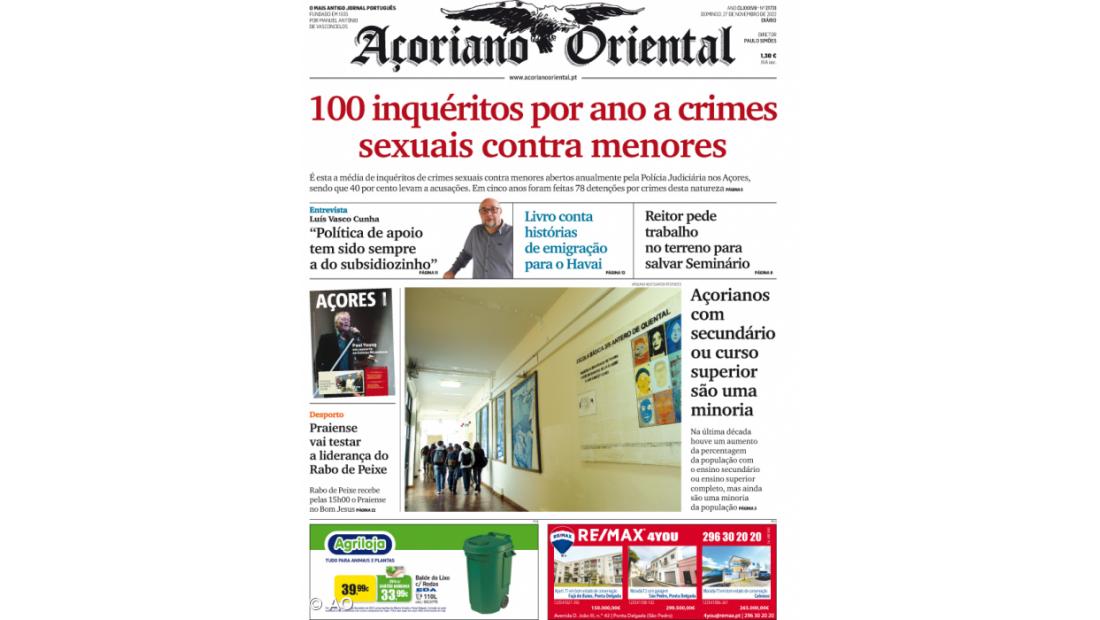 100 inquéritos por ano a crimes sexuais contra menores