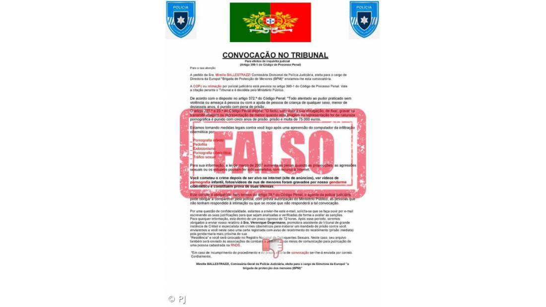PJ alerta para mensagens fraudulentas – Imagem 2