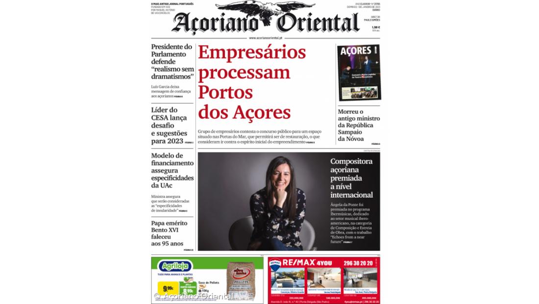 "Empresários processam Portos dos Açores" é a manchete do Açoriano Oriental