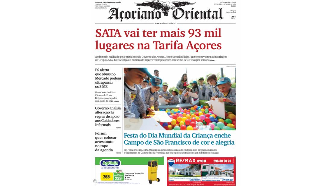 SATA vai ter mais 93 mil lugares na Tarifa Açores