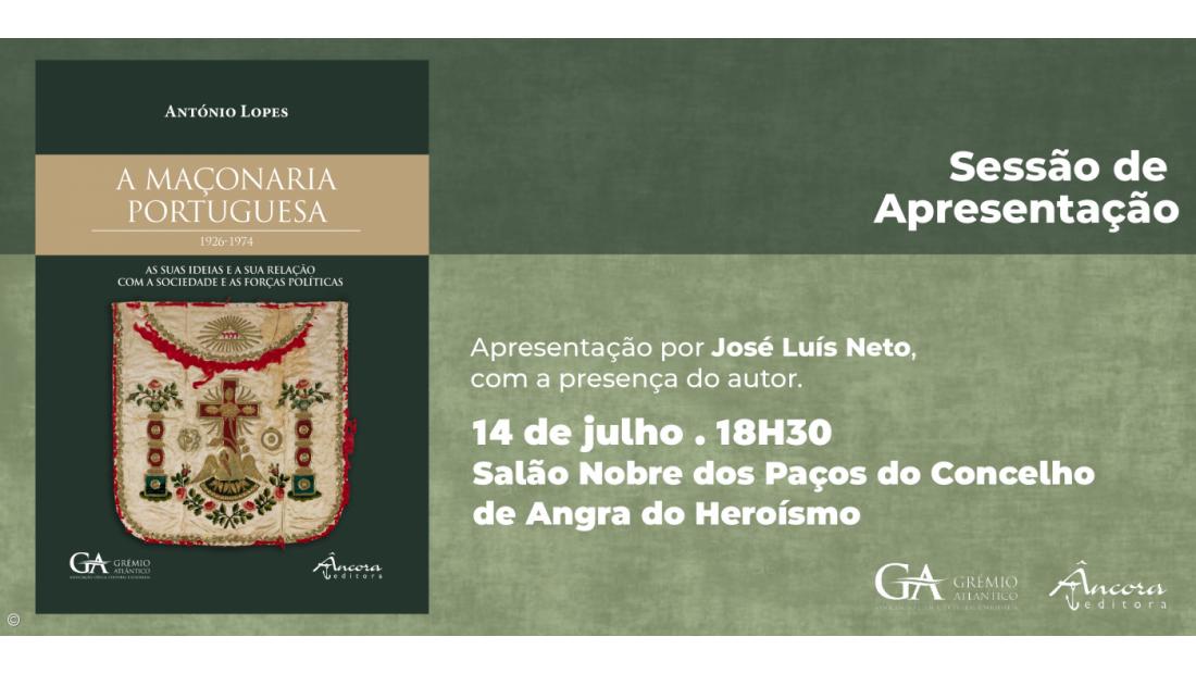 Grémio literário apresenta obra "A Maçonaria Portuguesa 1926-1974"