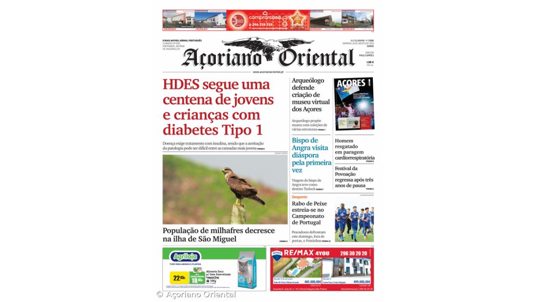 "HDES segue uma centena de jovens e crianças com diabetes Tipo 1" é a manchete do Açoriano Oriental