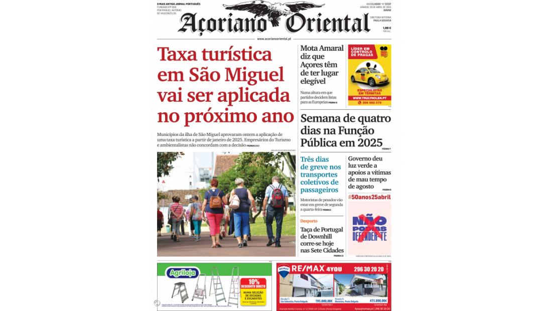 Taxa turística em São Miguel vai ser aplicada no próximo ano