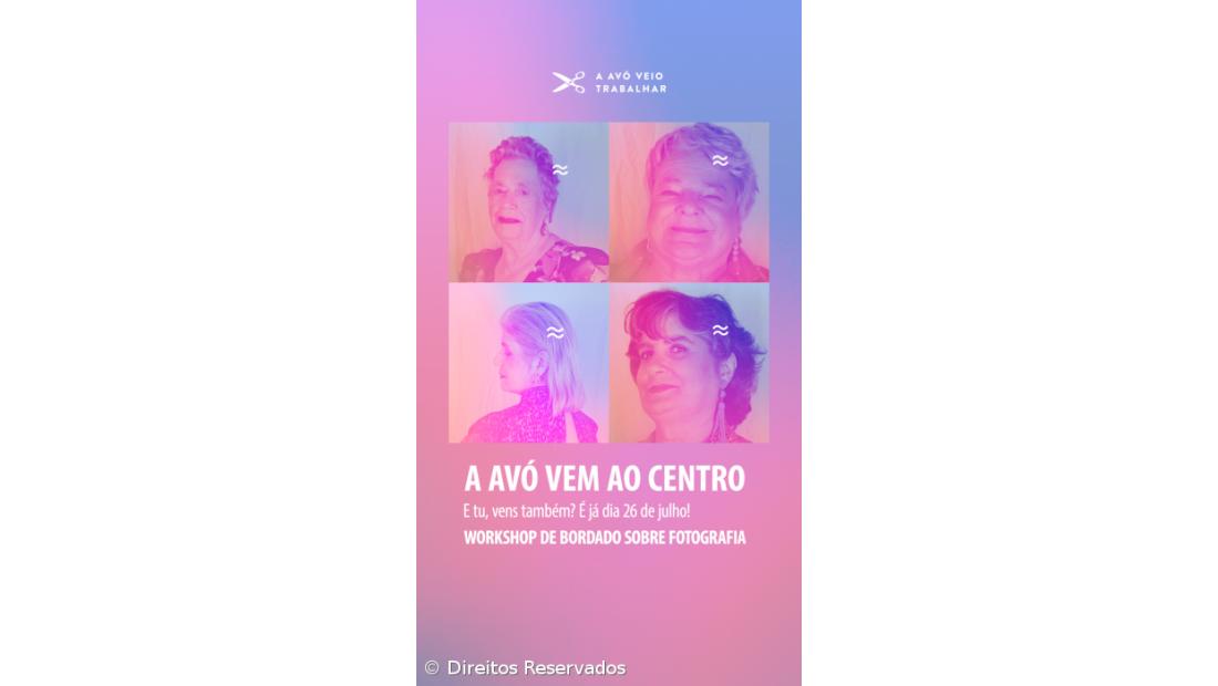 Workshop de bordado sobre fotografia no Parque Atlântico