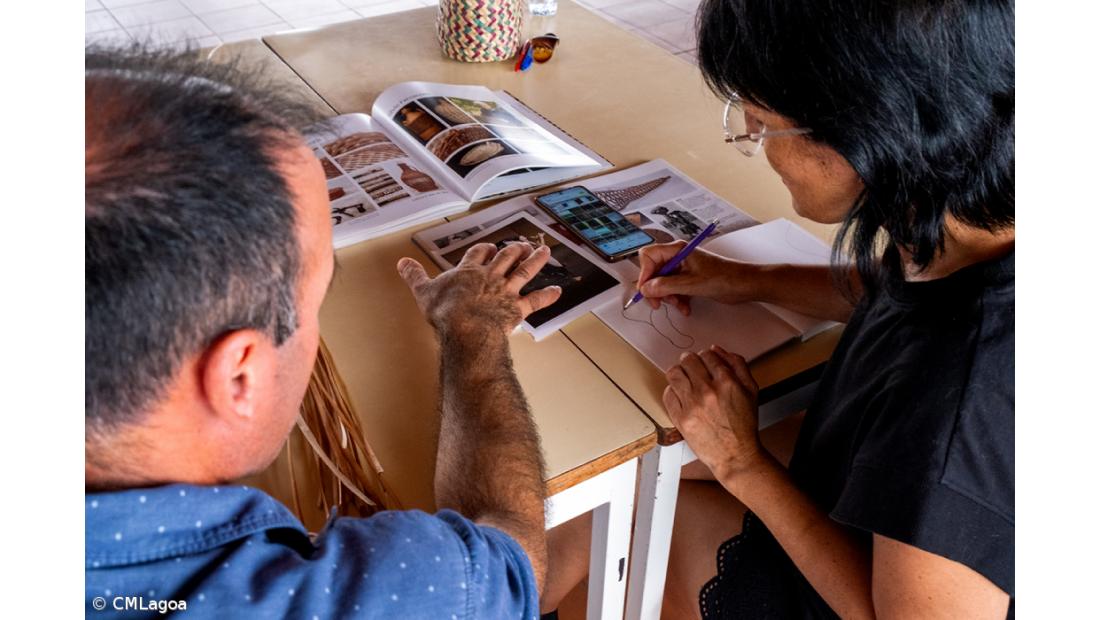 Lagoa organiza residência artística e ensina entrelaçados de fibras vegetais em escola