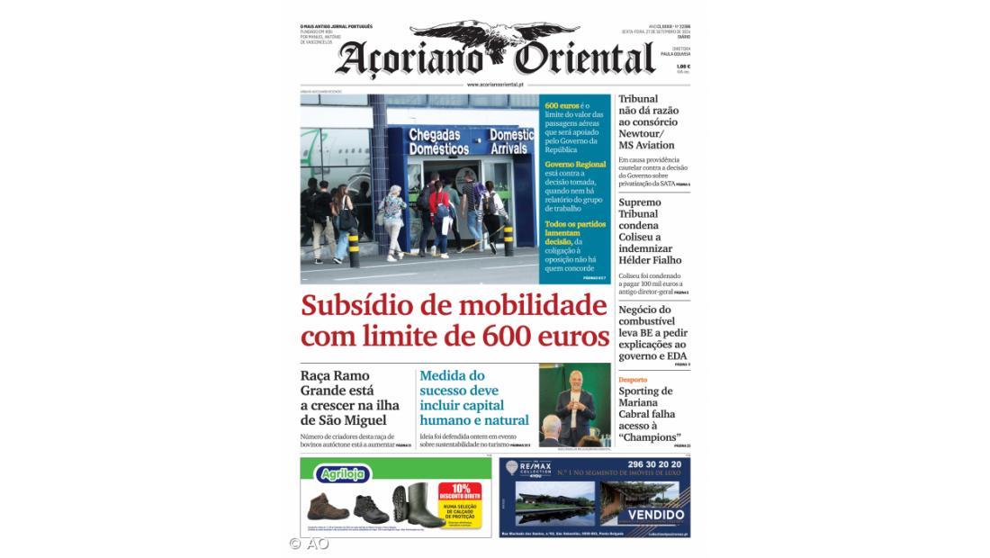 Subsídio de mobilidade com limite de 600 euros