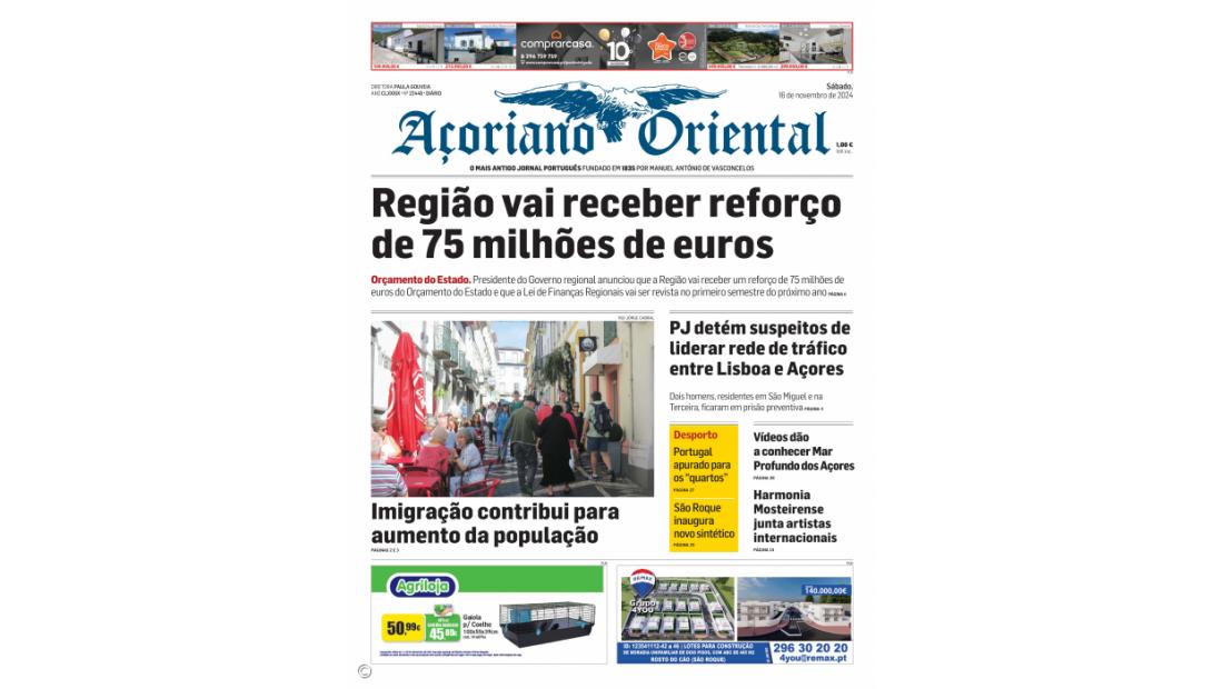 Região vai receber reforço de 75 milhões de euros