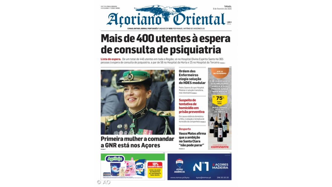 "Mais de 400 utentes à espera de consulta de psiquiatria" é a manchete do Açoriano Oriental