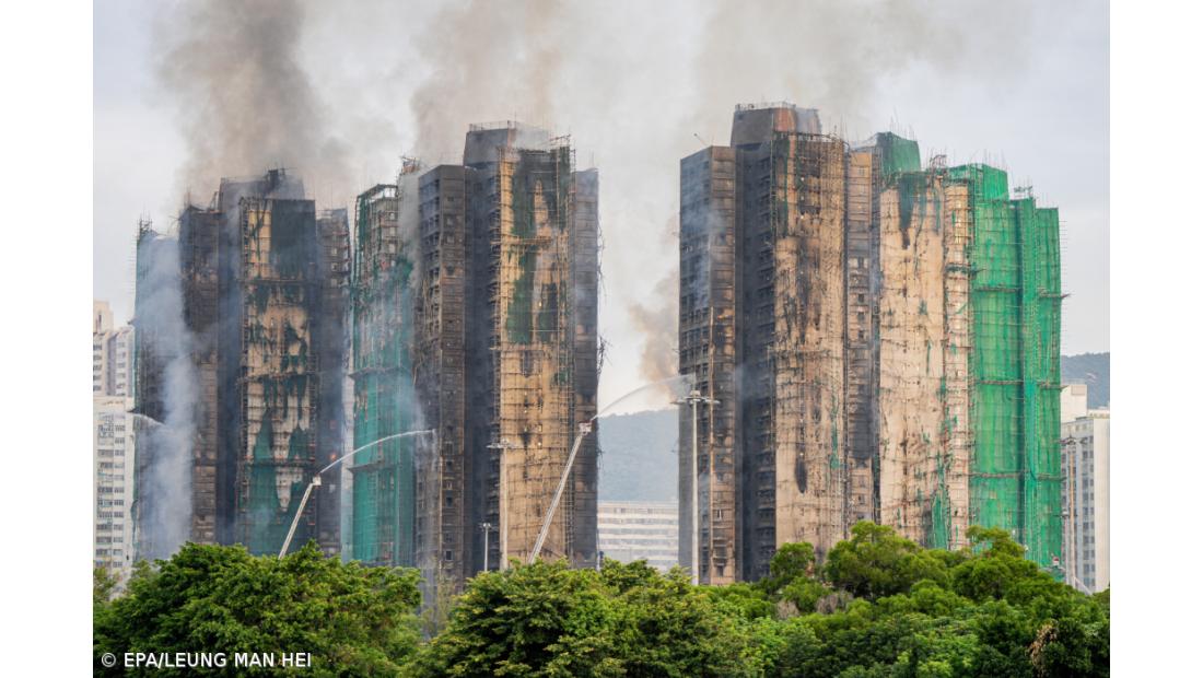 Macau apoia Hong Kong com 3,33 ME após incêndio que fez pelo menos 128 mortos