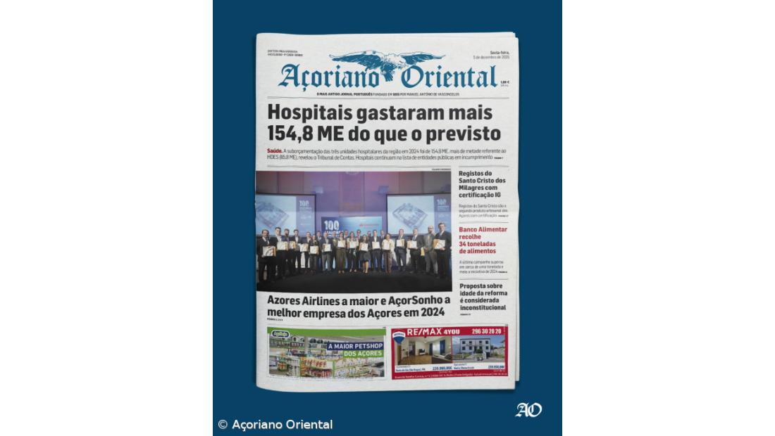 "Hospitais gastaram mais 154,8 ME do que o previsto" é a manchete de hoje