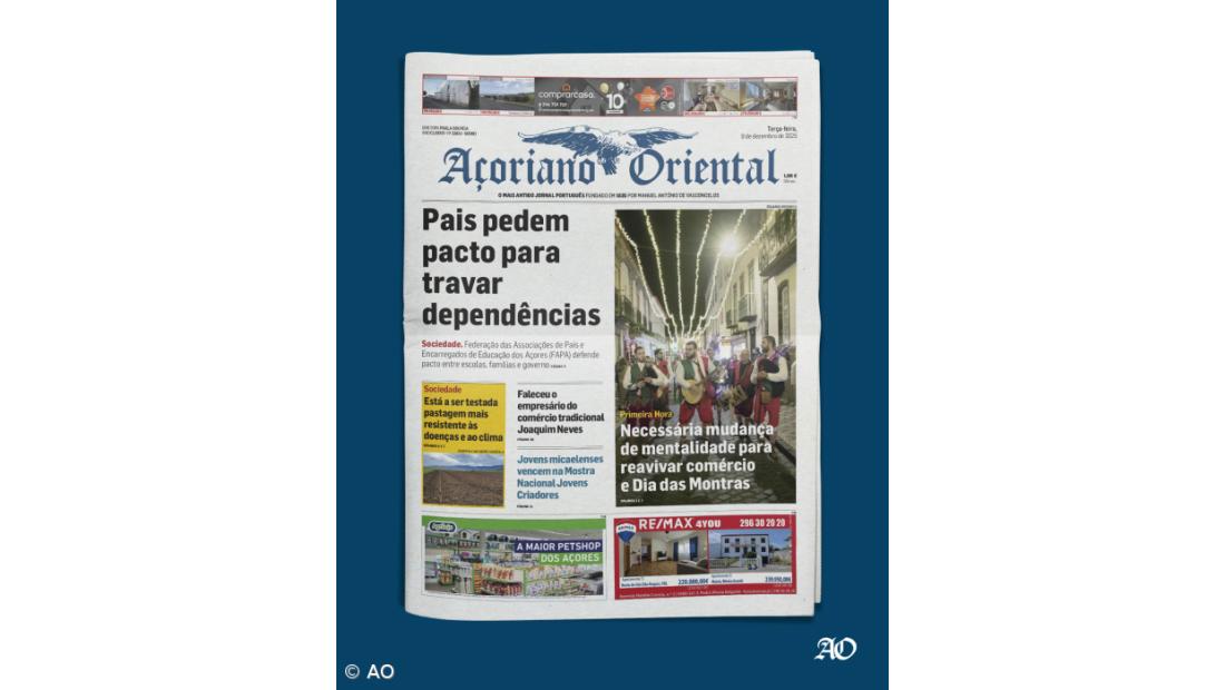 "Pais pedem pacto para travar dependências" é a manchete do Açoriano Oriental