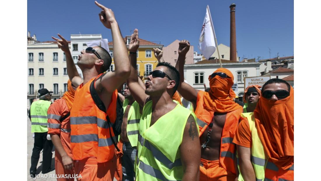 Estivadores manifestam-se contra Sócrates