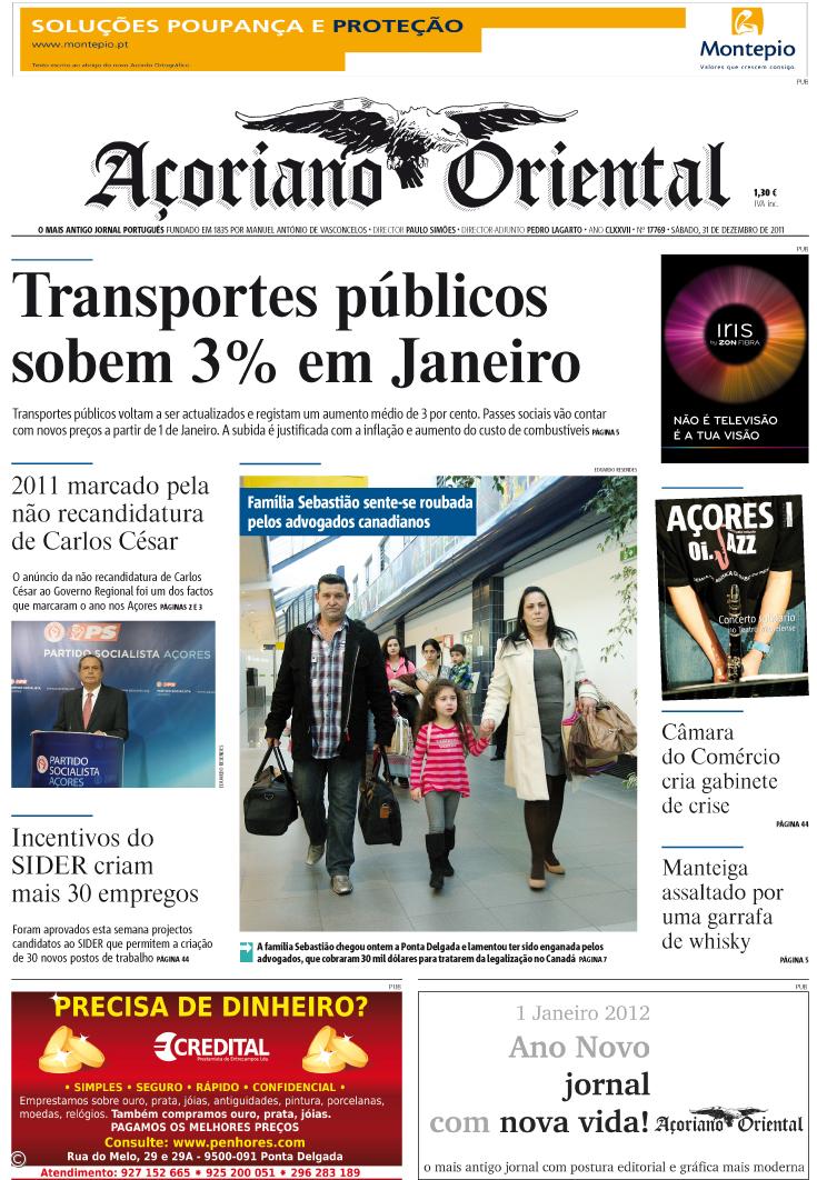 "Transportes públicos sobem 3% em Janeiro" é a manchete do Açoriano Oriental – Imagem 1